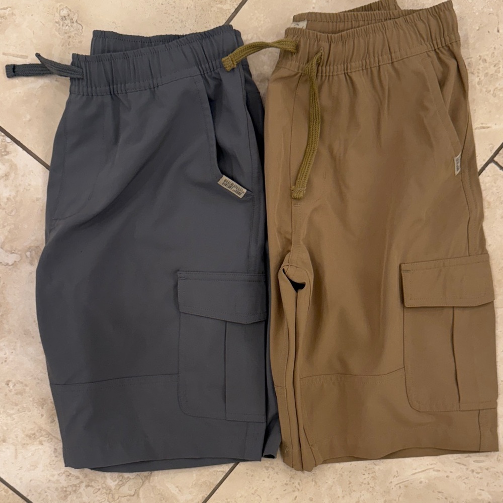 Weatherproof Kids Cargo Shorts - Gray and Tan